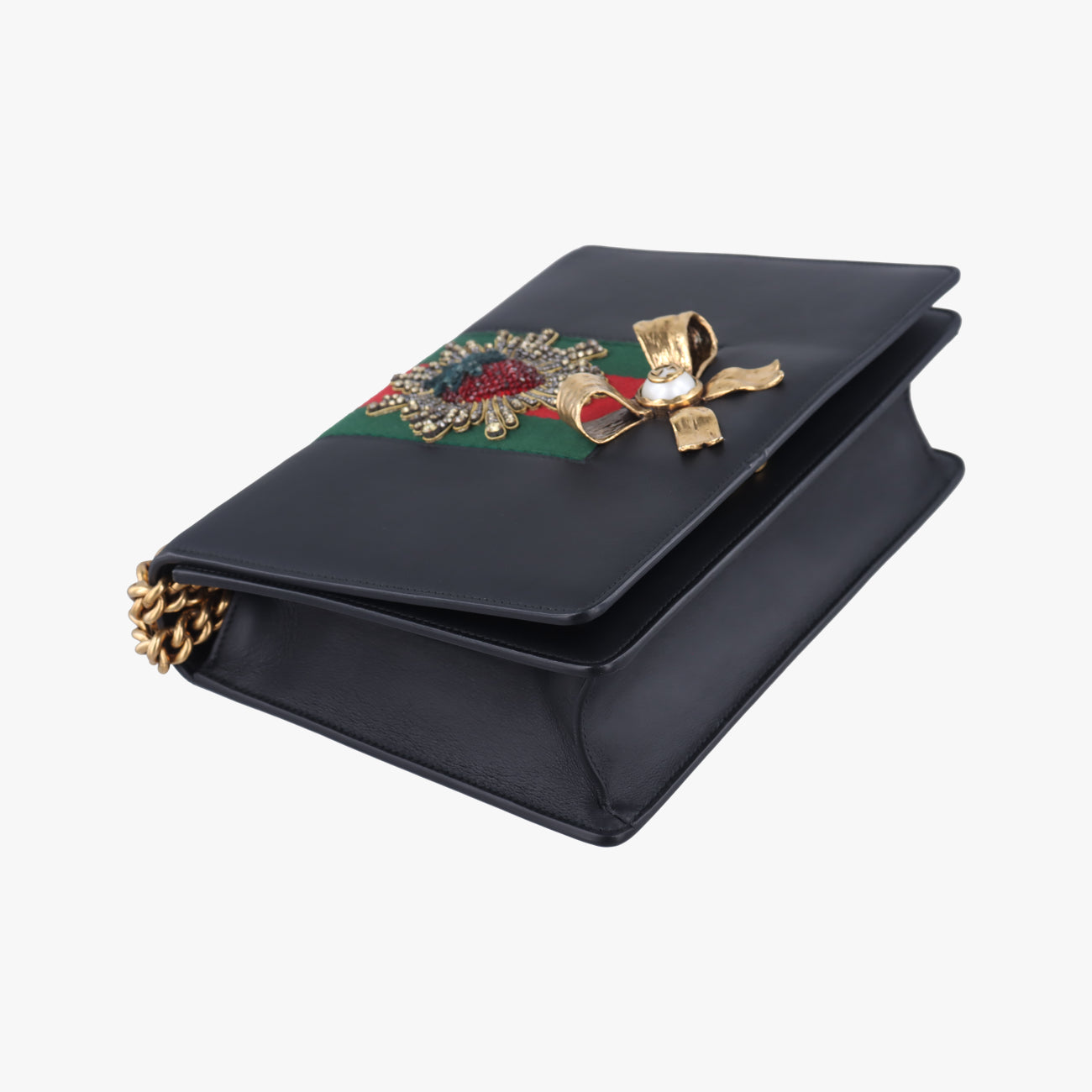 Strawberry Bijou Ribbon SherryBlack x MulticolorLeather432280D020324641ストロベリー ビジュー リボン シェリーブラックxマルチカラーレザー432280D020324641