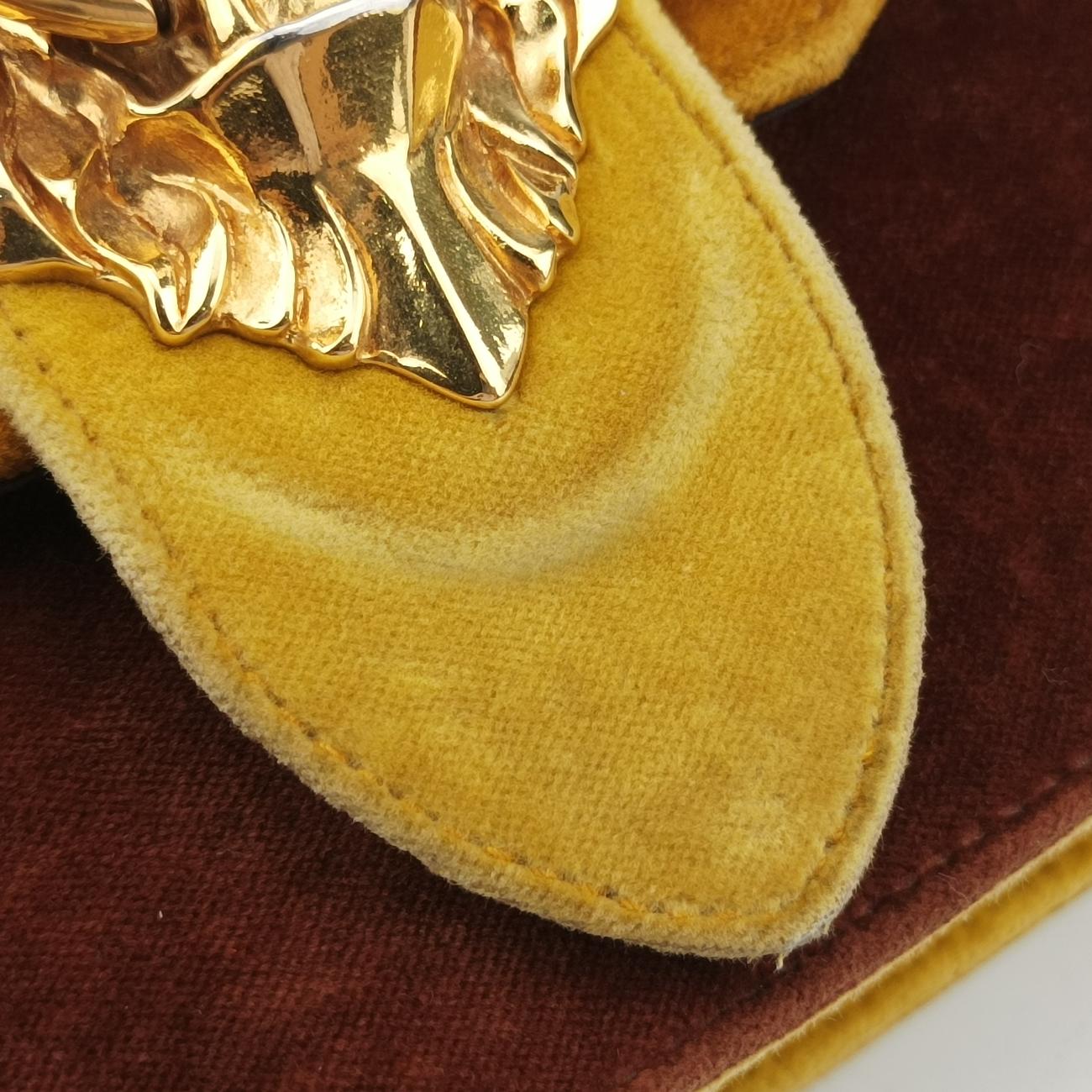 Animalier Cahier Lions HeadYellow×BrownVelvet1BD089110カイエ ライオンヘッドイエロー×ブラウン系ベロア1BD089110