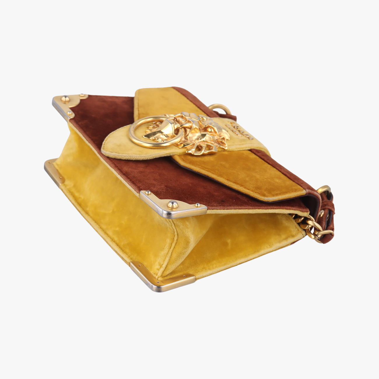 Animalier Cahier Lions HeadYellow×BrownVelvet1BD089110カイエ ライオンヘッドイエロー×ブラウン系ベロア1BD089110