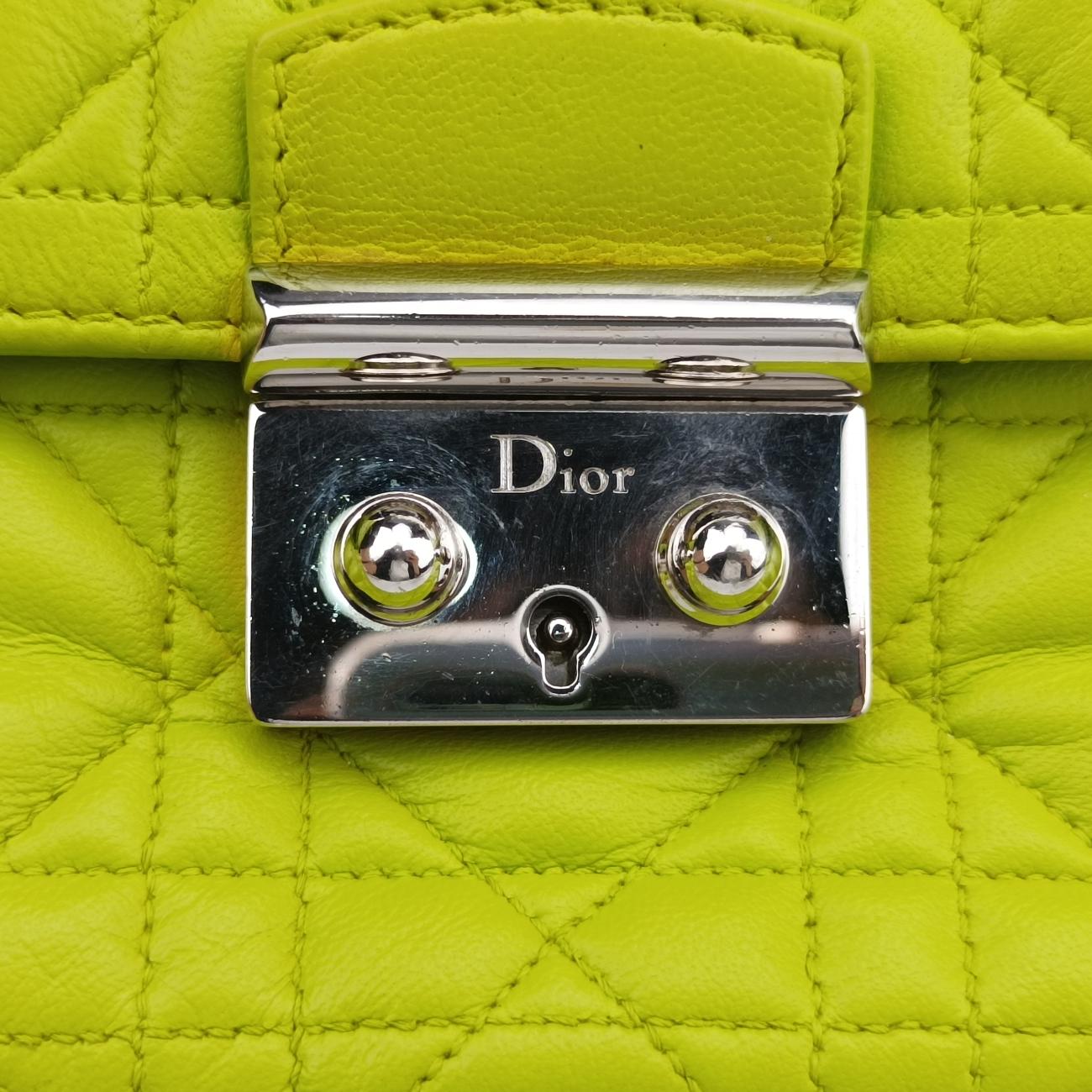 Miss Dior CANNAGE New LockGreenlambskin12-MA-1113ミス ディオール カナージュ ニューロックグリーンラムスキン12-MA-1113