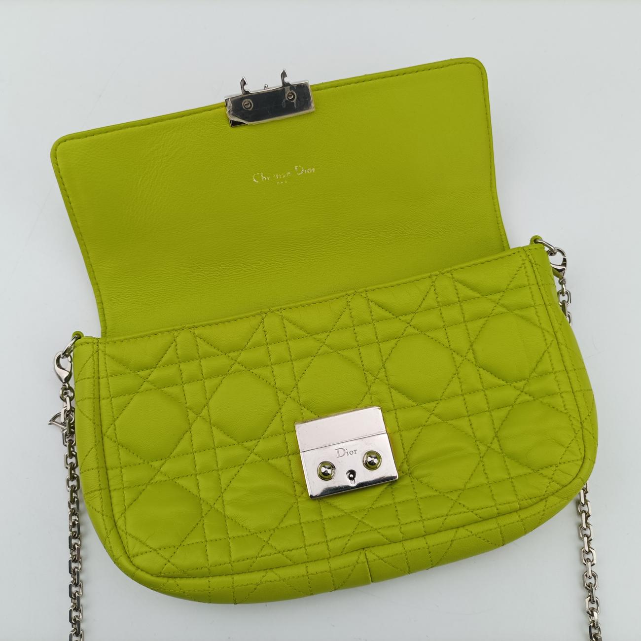 Miss Dior CANNAGE New LockGreenlambskin12-MA-1113ミス ディオール カナージュ ニューロックグリーンラムスキン12-MA-1113