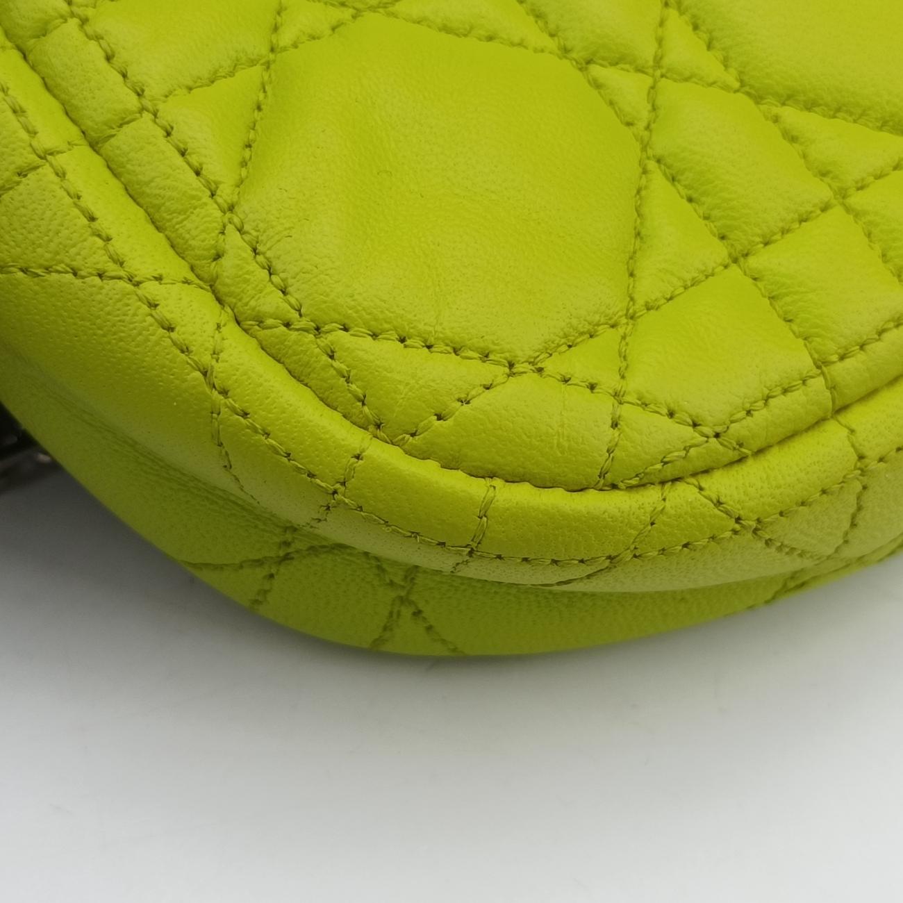 Miss Dior CANNAGE New LockGreenlambskin12-MA-1113ミス ディオール カナージュ ニューロックグリーンラムスキン12-MA-1113