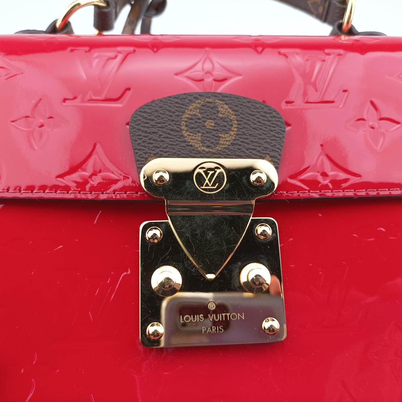 Spring street PMScarlet RedVernis×Leather×Monogram CanvasM90505FK4189 ICチップスプリングストリートPMスカーレットヴェルニ×レザー×モノグラムキャンバスM90505FK4189 ICチップ