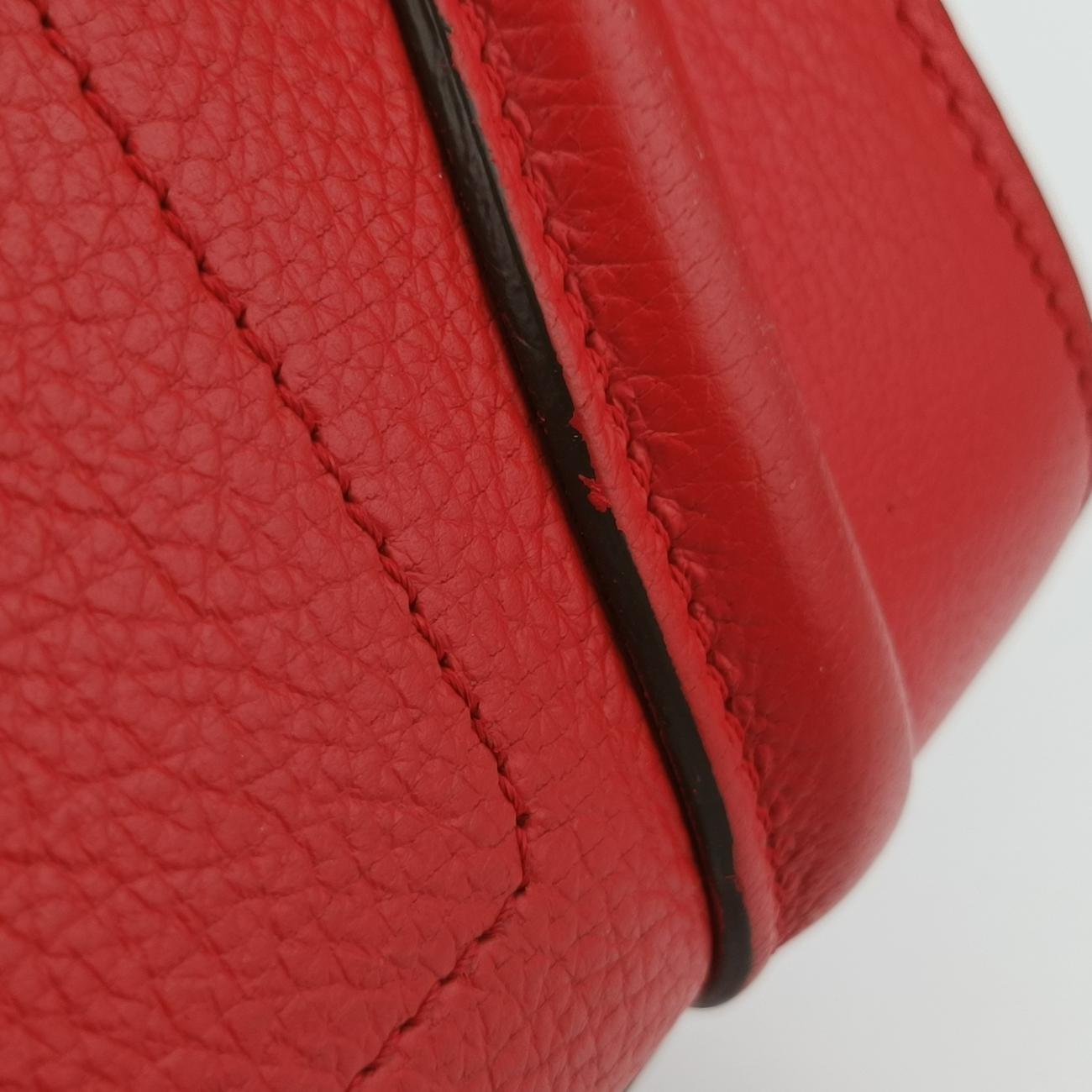 Luggage Micro shopperRed×brownLeatherF-LA-0154 F-CT-0154ラゲージマイクロショッパーレッド×ブラウンレザーF-LA-0154 F-CT-0154