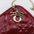 Lady Dior Cannage Phone HolderRedPatent56-MA-0261レディ ディオール カナージュ フォン ホルダーレッドパテント56-MA-0261