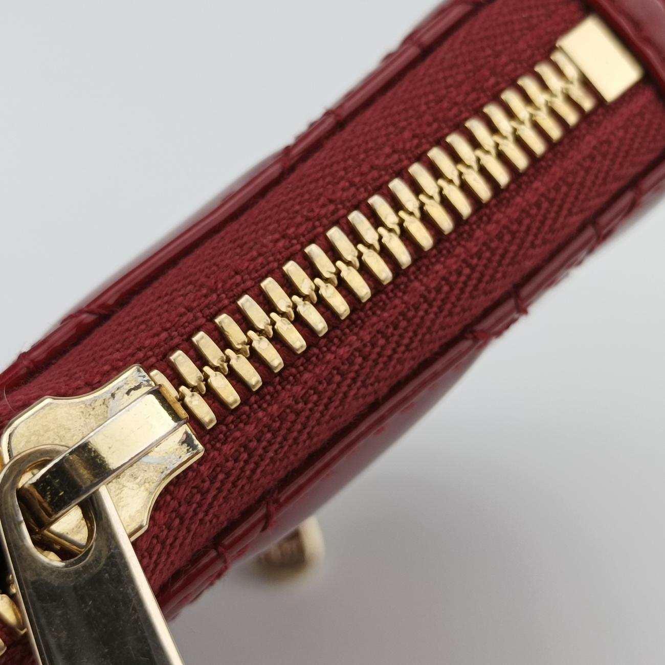 Lady Dior Cannage Phone HolderRedPatent56-MA-0261レディ ディオール カナージュ フォン ホルダーレッドパテント56-MA-0261