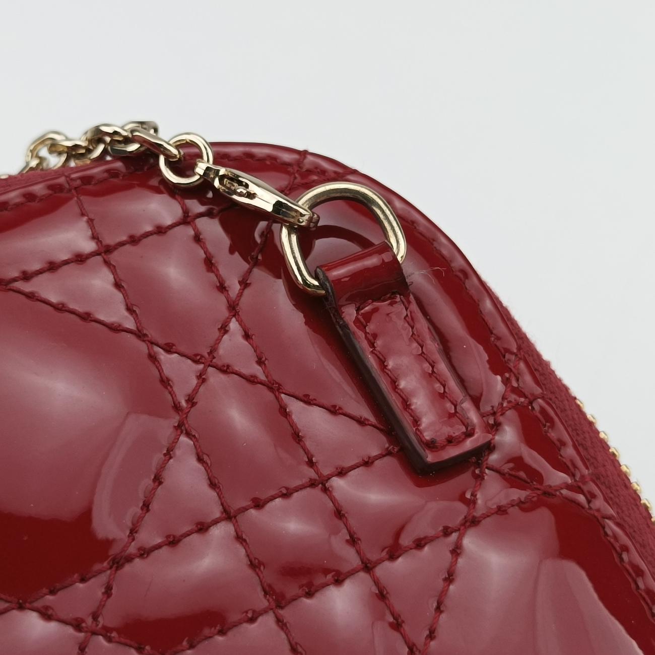 Lady Dior Cannage Phone HolderRedPatent56-MA-0261レディ ディオール カナージュ フォン ホルダーレッドパテント56-MA-0261