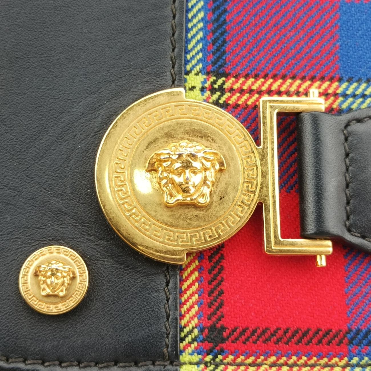 Tartan PrintBlack×Multicolourleather×CanvasCLG 087548460119タータンプリントブラック×マルチカラーレザー×キャンバスCLG 087548460119