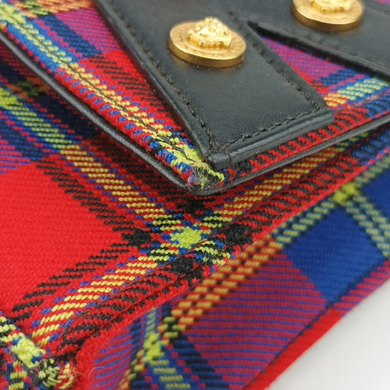 Tartan PrintBlack×Multicolourleather×CanvasCLG 087548460119タータンプリントブラック×マルチカラーレザー×キャンバスCLG 087548460119