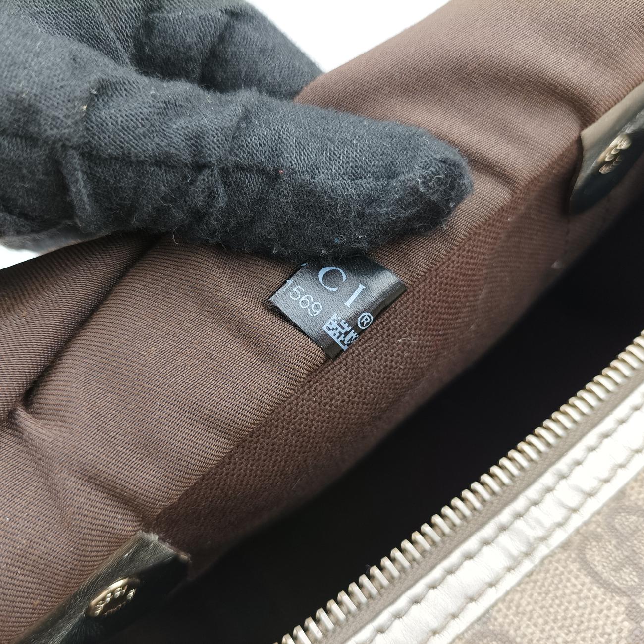 GG plus Spring Joy GG Supreme beige×silver PVC coated canvas 193603 B2181569GGプラス ジョイ GGスプリーム ベージュ×シルバー PVCコーティングキャンバス 193603 B2181569