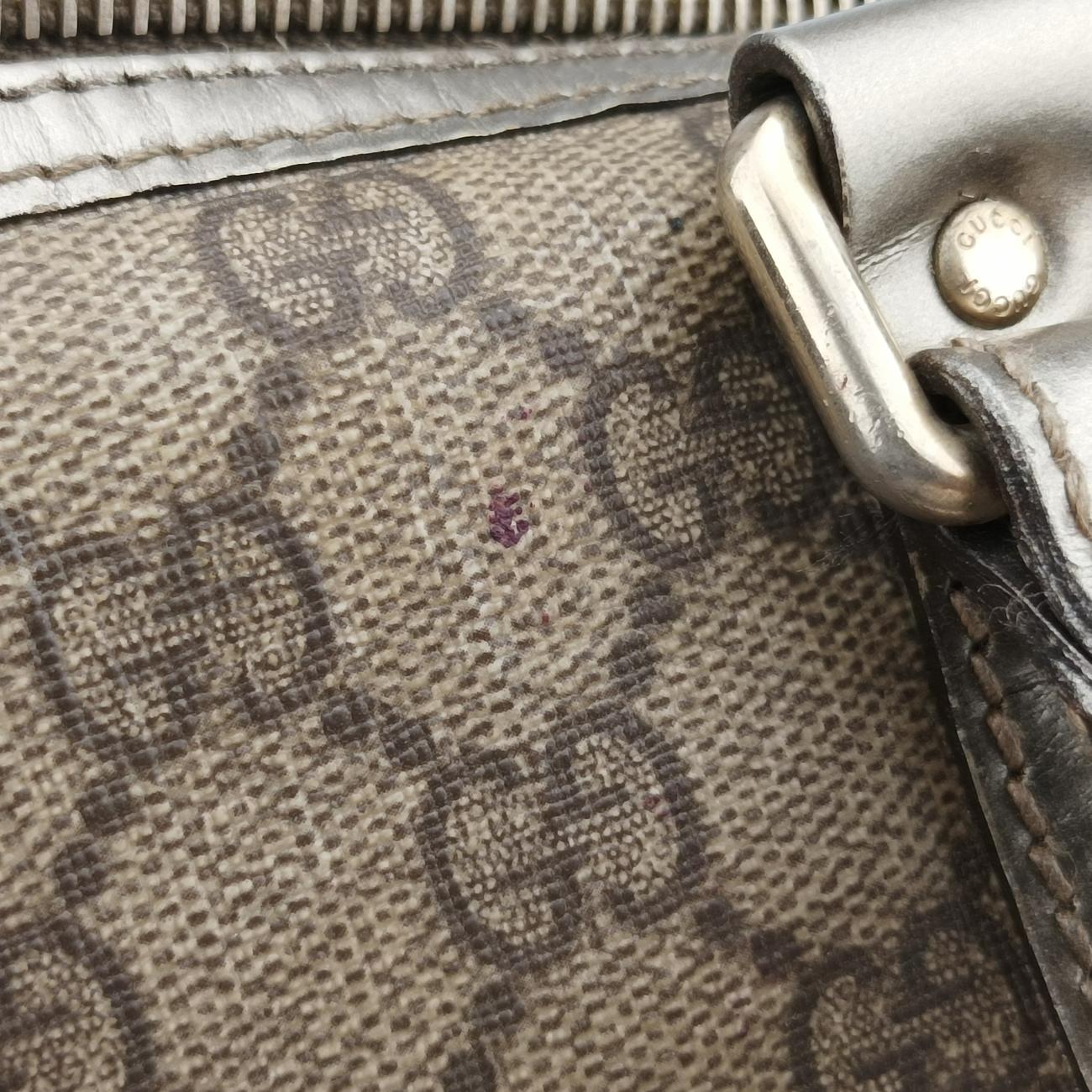 GG plus Spring Joy GG Supreme beige×silver PVC coated canvas 193603 B2181569GGプラス ジョイ GGスプリーム ベージュ×シルバー PVCコーティングキャンバス 193603 B2181569