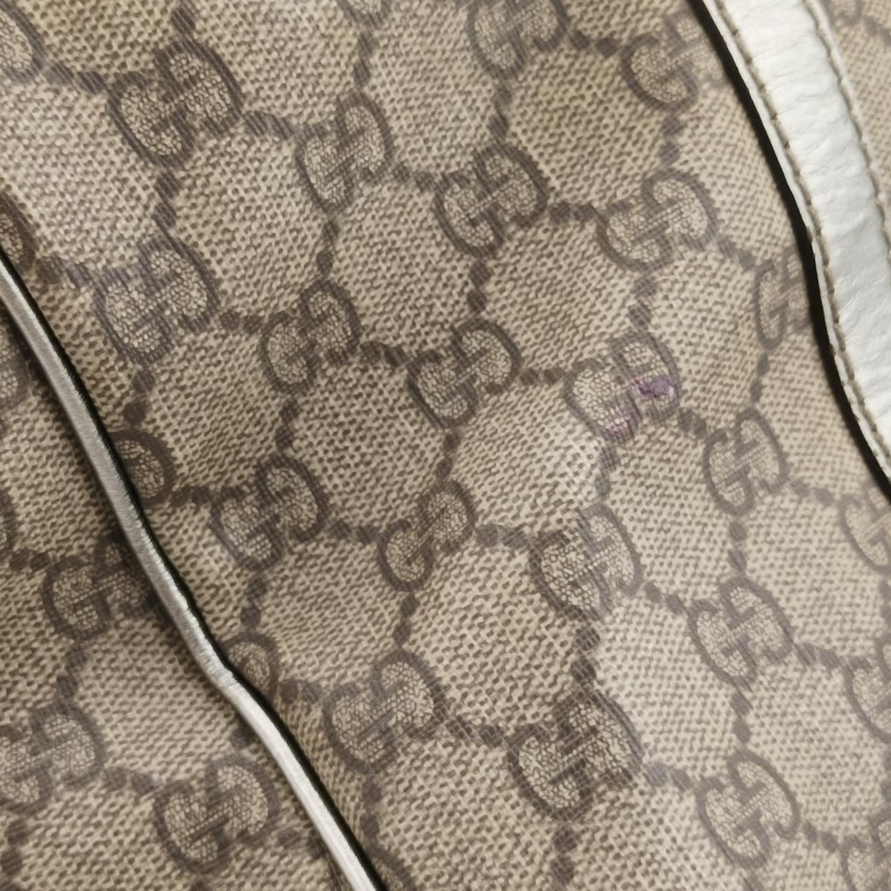 GG plus Spring Joy GG Supreme beige×silver PVC coated canvas 193603 B2181569GGプラス ジョイ GGスプリーム ベージュ×シルバー PVCコーティングキャンバス 193603 B2181569