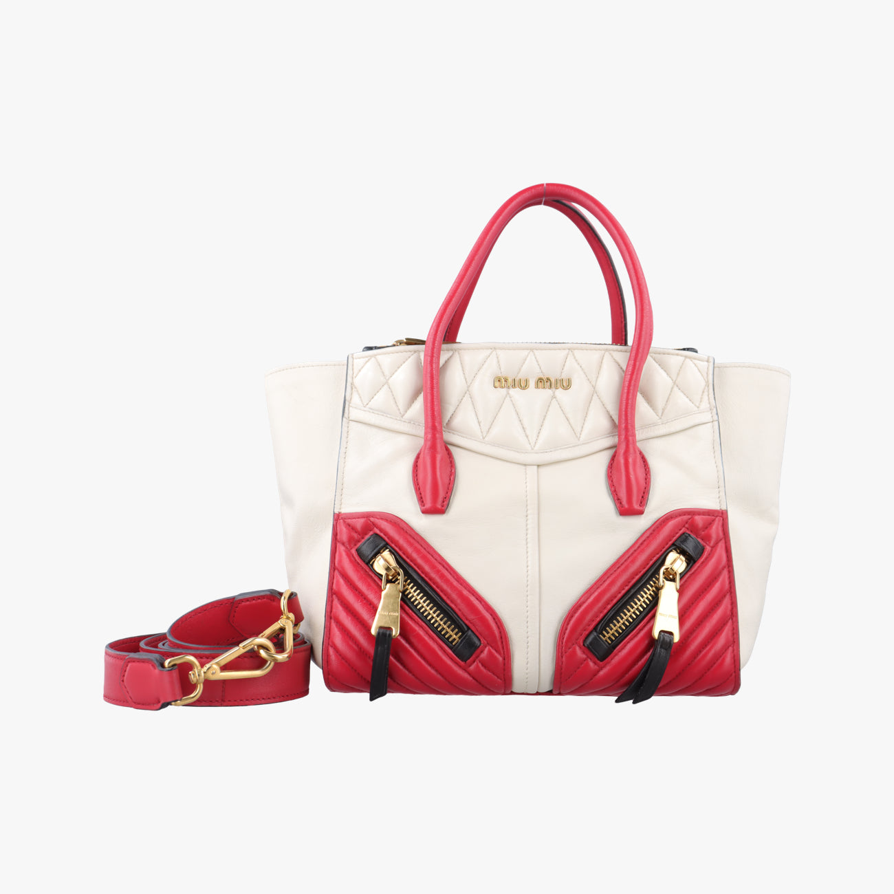 Nappa  Biker Red x White Leather 197/Bナッパバイカー レッド×ホワイト レザー 197/B