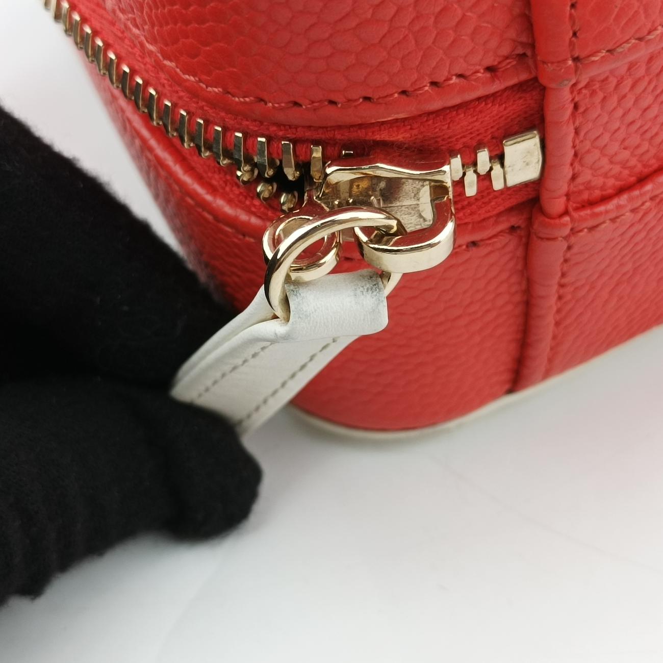 Filigree Vanity CaseBlue x Red x WhiteCaviar LeatherA9334226940738CCフィリグリー バニティ ケース トップ ハンドルブルー×レッド×ホワイトキャビアレザーA9334226940738