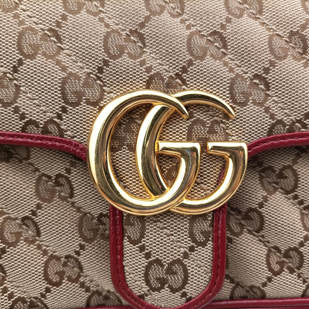 GG MarmontBeige x Red x Multicolorcanvas x leather446744D031692815GGマーモントベージュ×レッド×マルチカラーキャンバス×レザー446744D031692815