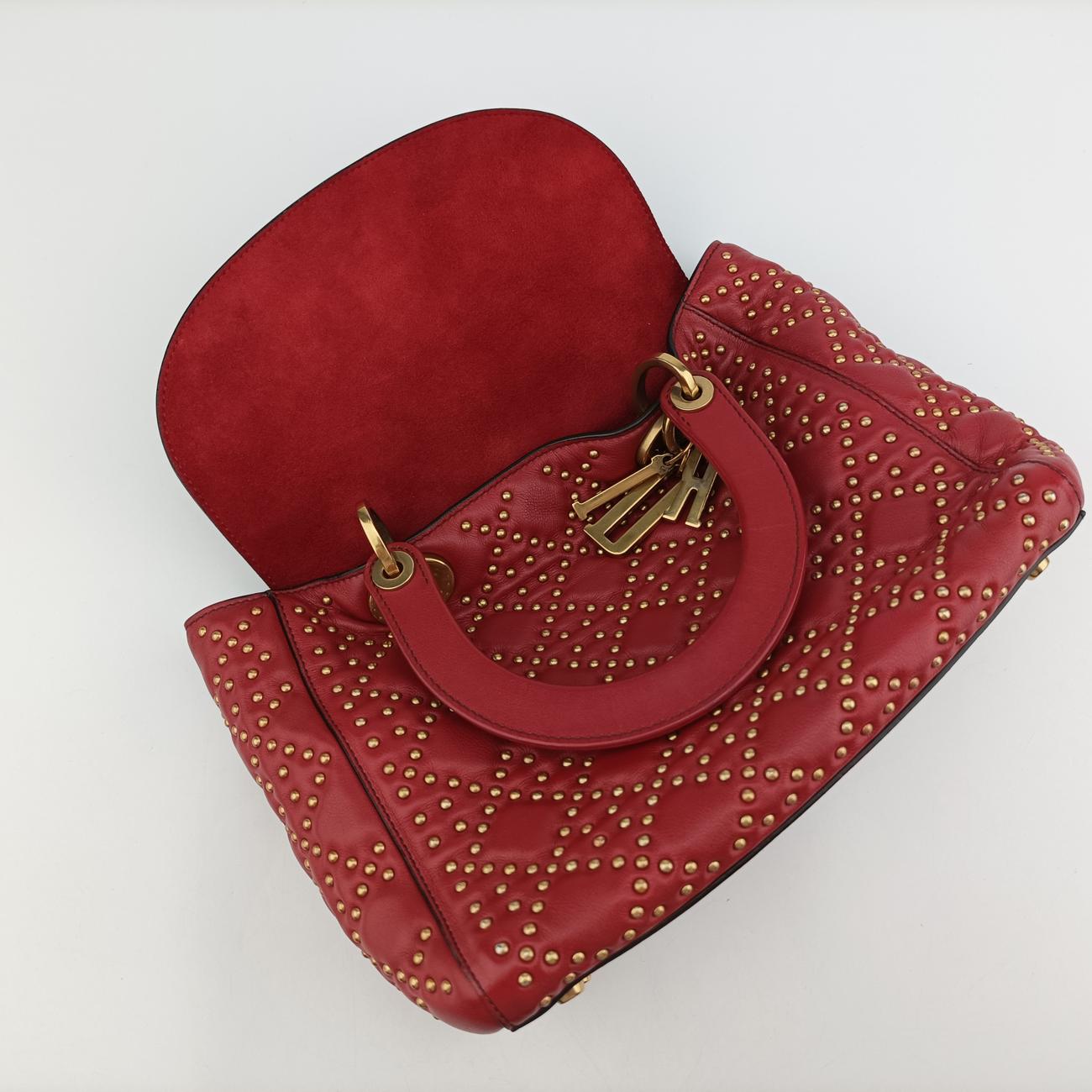 Lady DiorRedLeather01-BO-1117レディディオールレッドレザー01-BO-1117