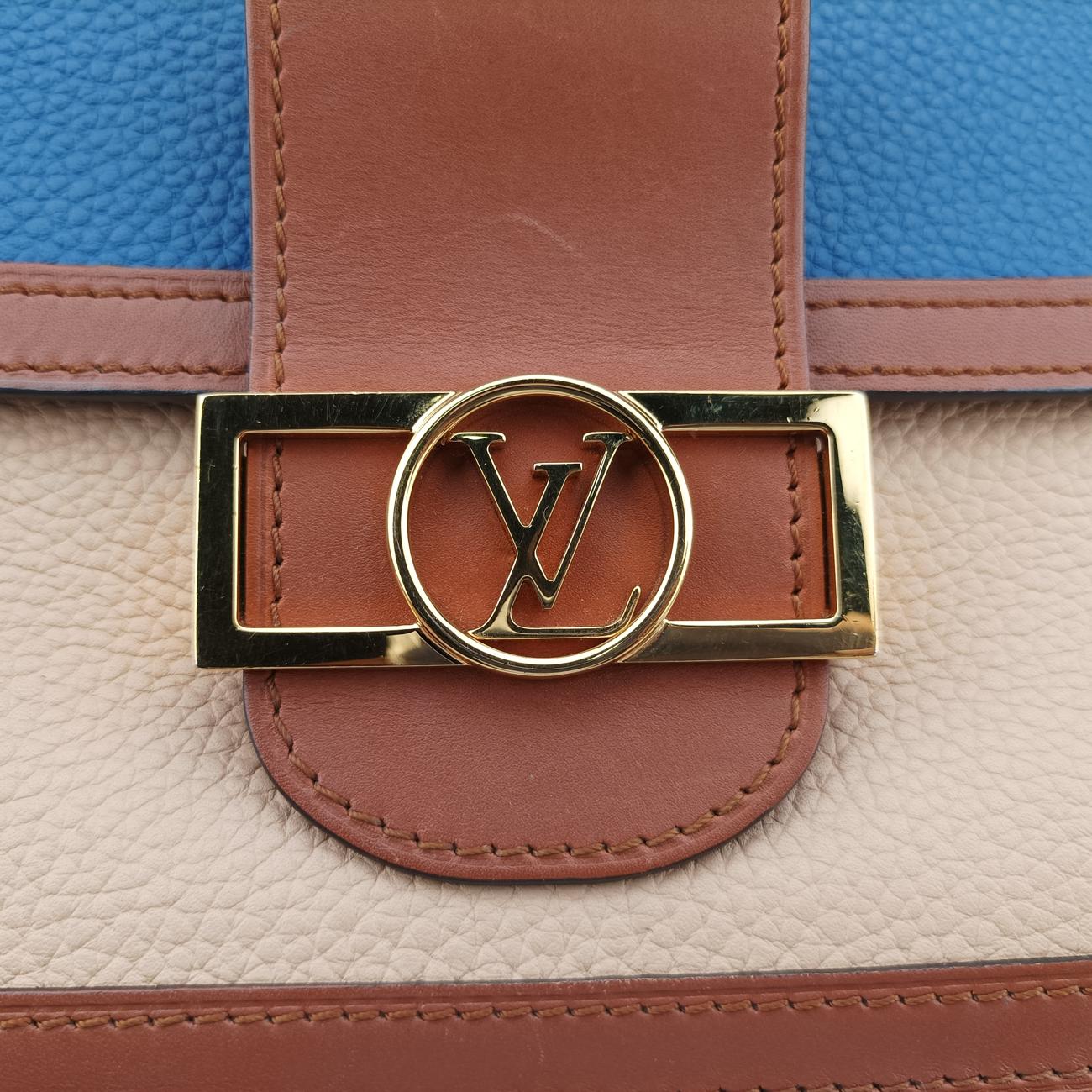 Dauphine MMBlue ×Beige ×brownTaurillon leatherM55071CA2119ドーフィーヌMMブルー ×ベージュ ×ブラウントリヨンレザーM55071CA2119