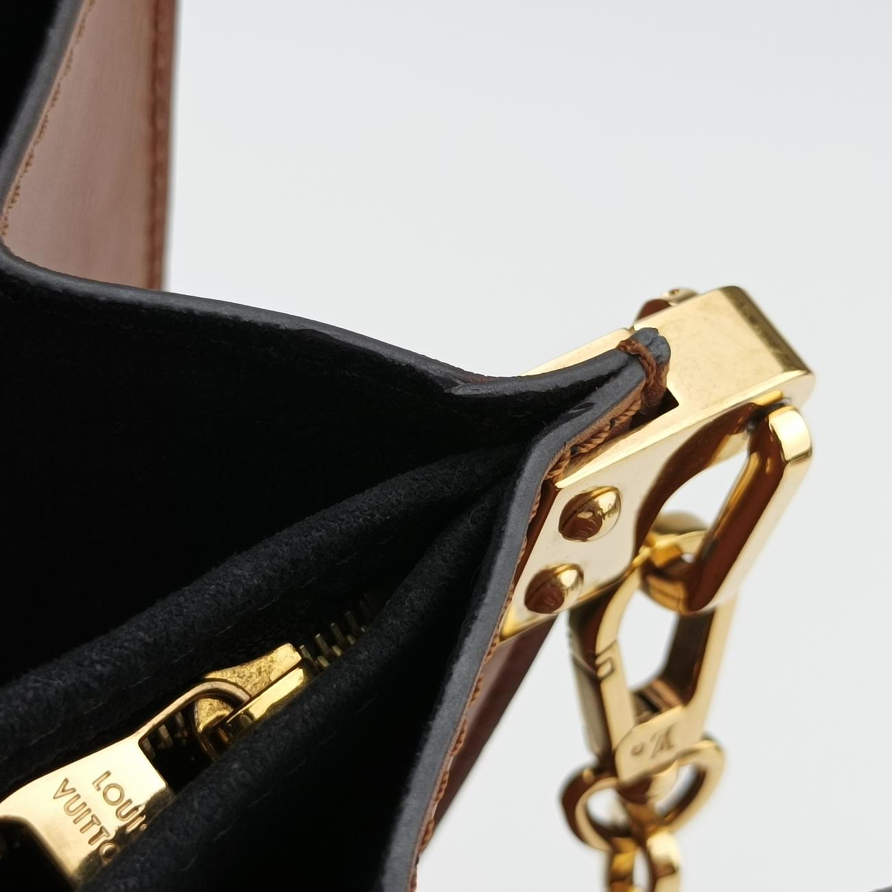 Dauphine MMBlue ×Beige ×brownTaurillon leatherM55071CA2119ドーフィーヌMMブルー ×ベージュ ×ブラウントリヨンレザーM55071CA2119