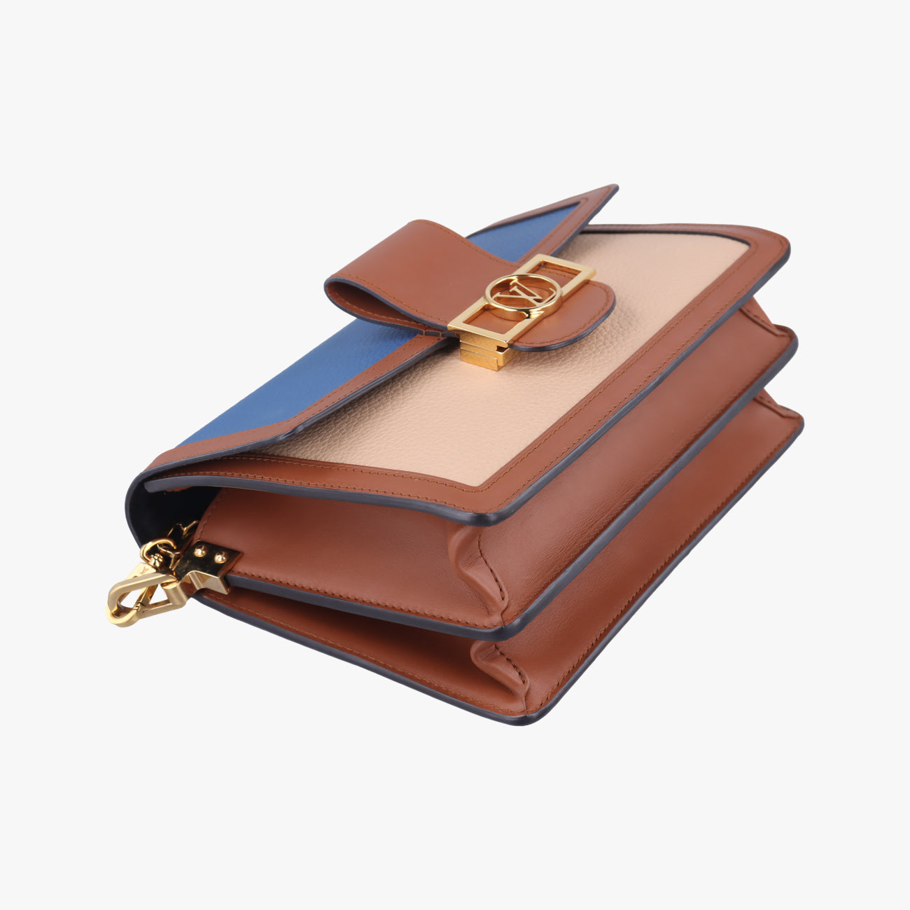 Dauphine MMBlue ×Beige ×brownTaurillon leatherM55071CA2119ドーフィーヌMMブルー ×ベージュ ×ブラウントリヨンレザーM55071CA2119