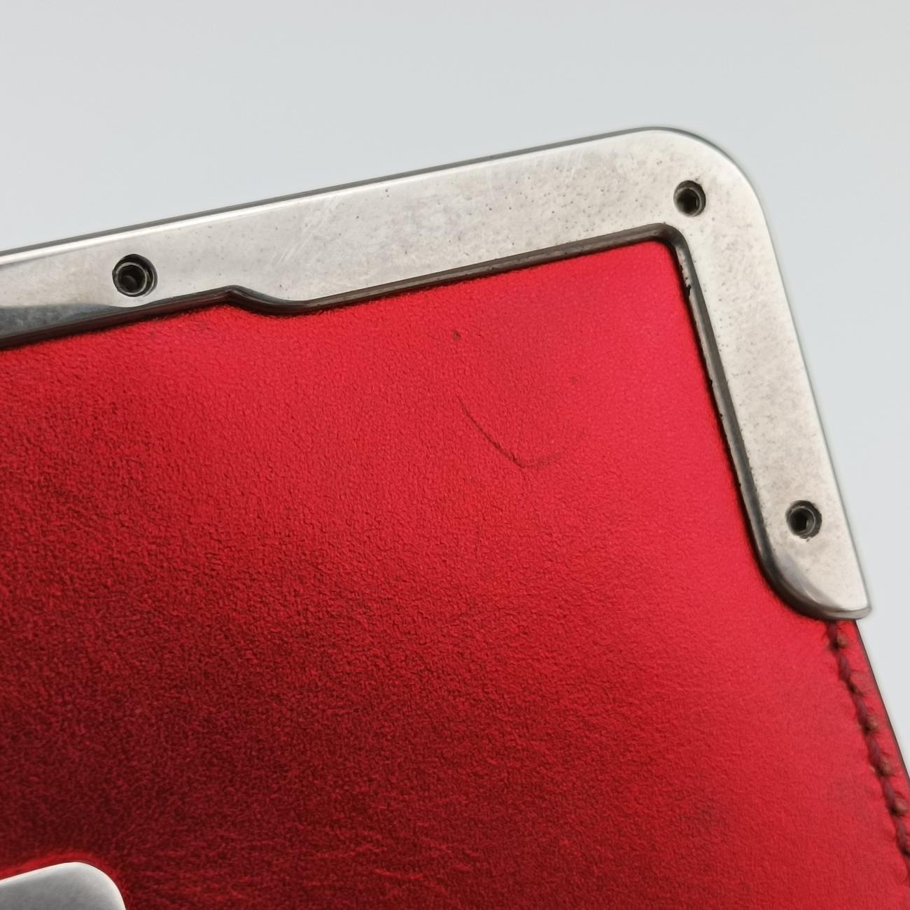 Cahier Red×Black Leather 1BH018 25カイエ レッドxブラック レザー 1BH018 25