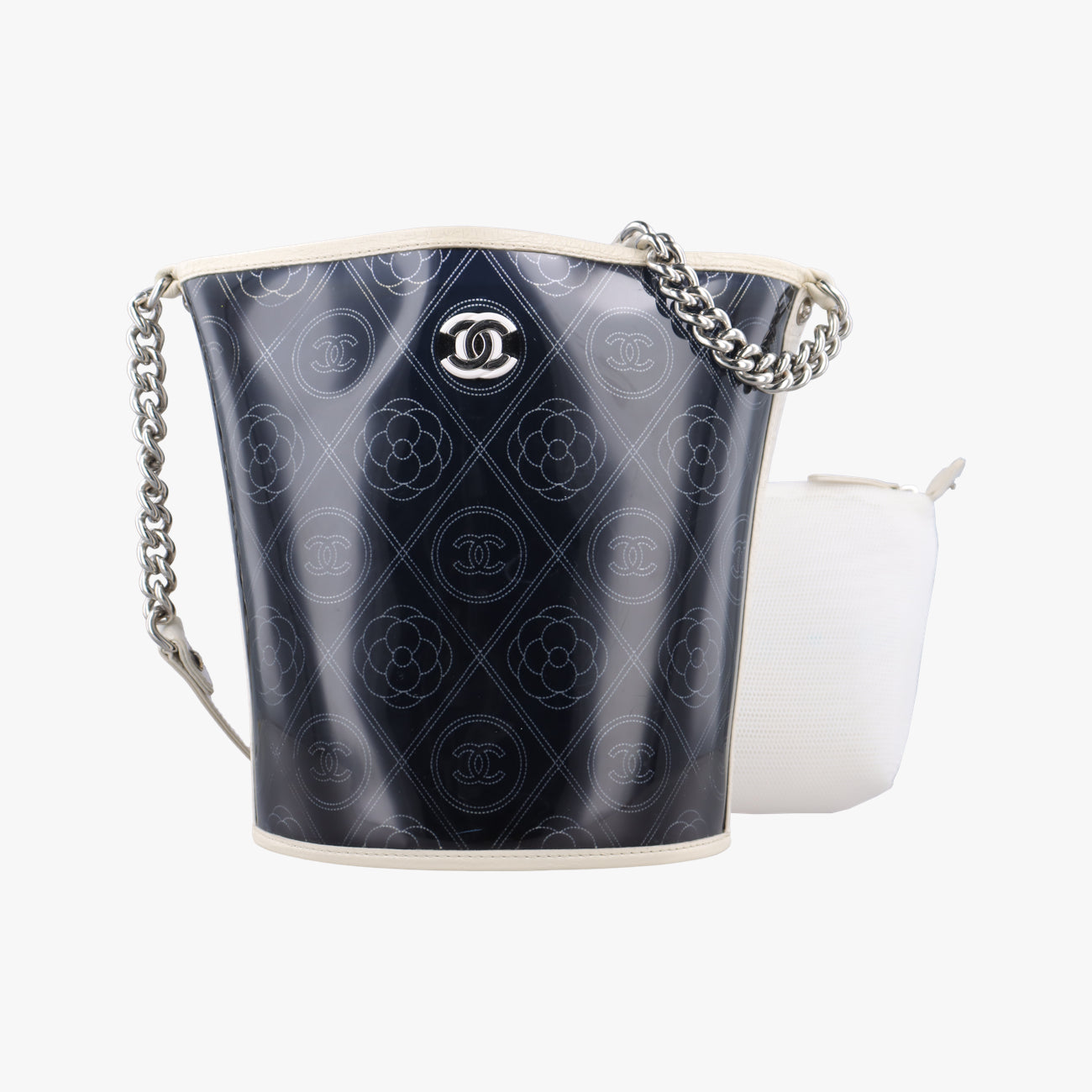 Camellia Coco BucketBlack×whitePVC coated canvasA5763726057307ココマーク カメリア ビニール バスケットブラック×ホワイトPVCコーティングキャンバスA5763726057307