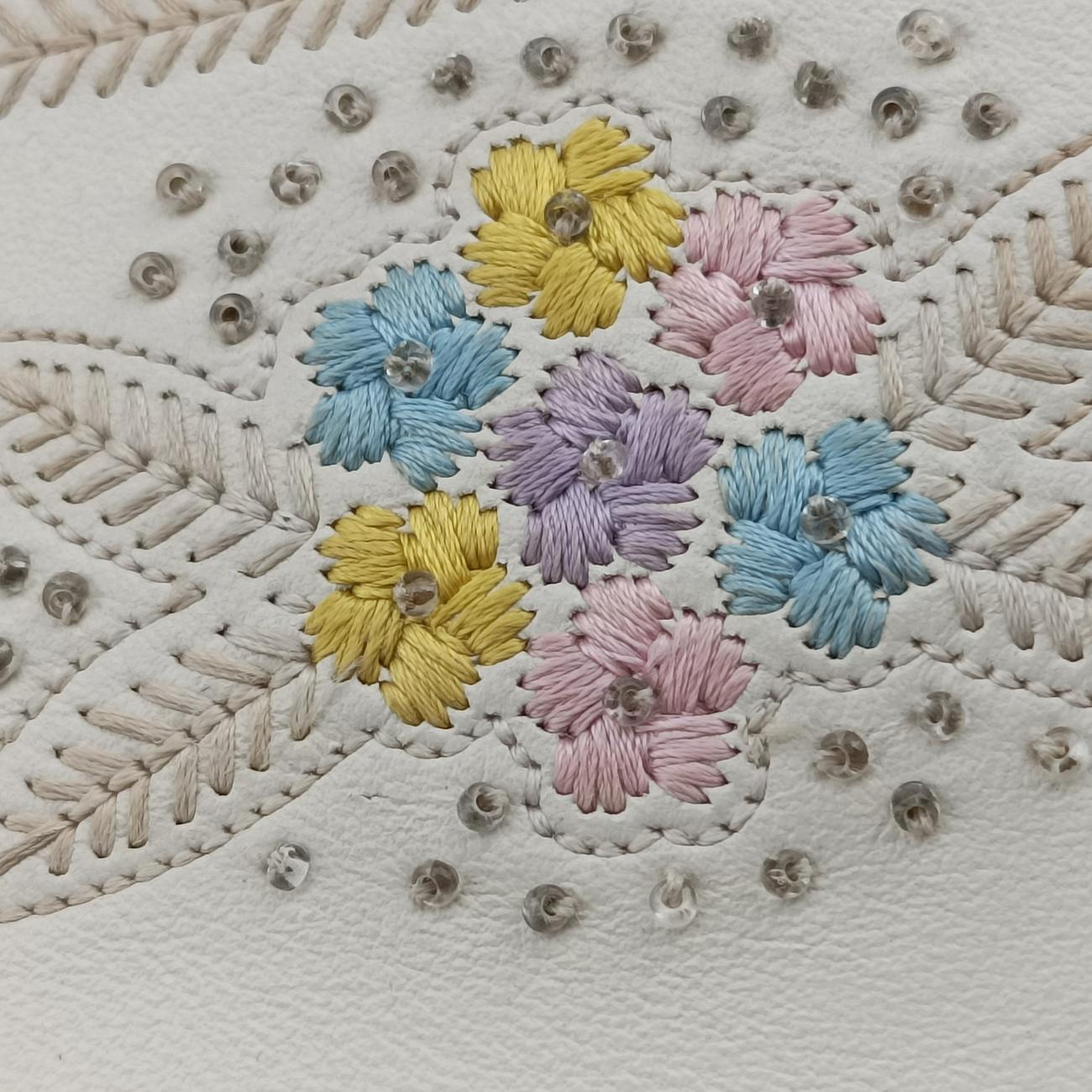 Double F Floral White×multicolor Leather 8BT297 8BT297 A5DO 189-10429ダブルエフ フローラル ホワイト×マルチカラー レザー 8BT297 8BT297 A5DO 189-10429