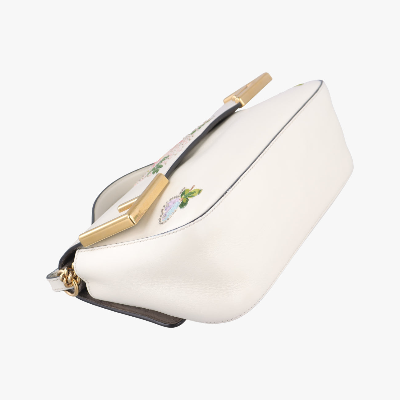 Double F Floral White×multicolor Leather 8BT297 8BT297 A5DO 189-10429ダブルエフ フローラル ホワイト×マルチカラー レザー 8BT297 8BT297 A5DO 189-10429