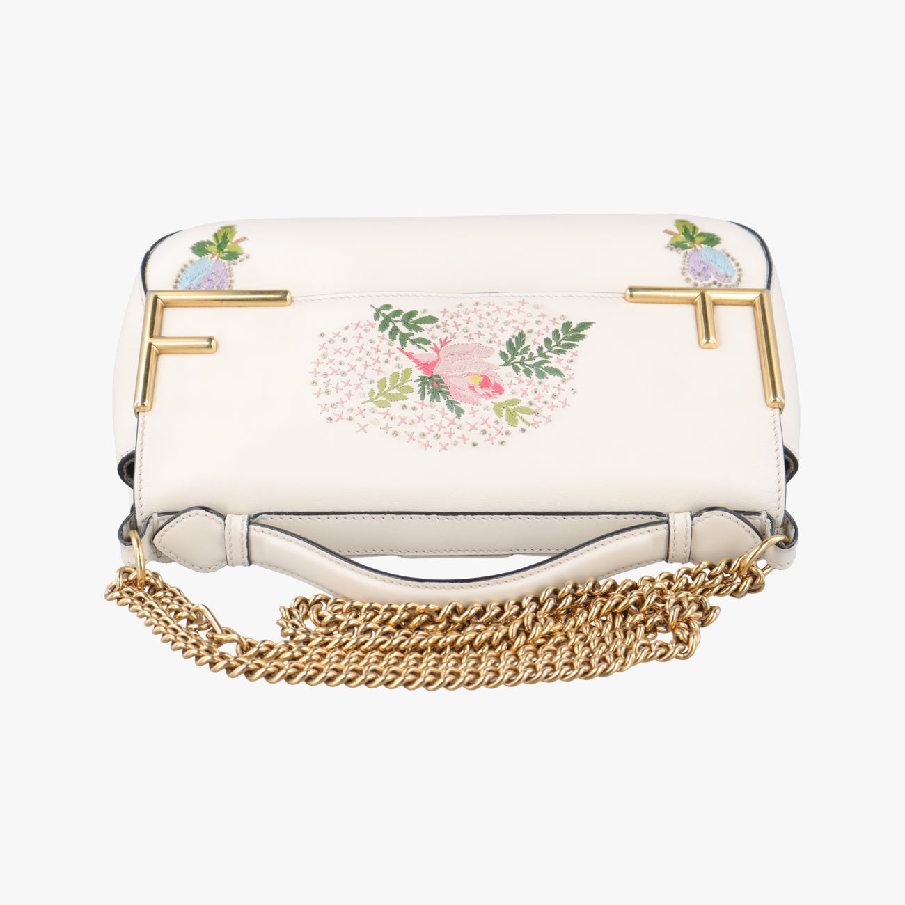 Double F Floral White×multicolor Leather 8BT297 8BT297 A5DO 189-10429ダブルエフ フローラル ホワイト×マルチカラー レザー 8BT297 8BT297 A5DO 189-10429