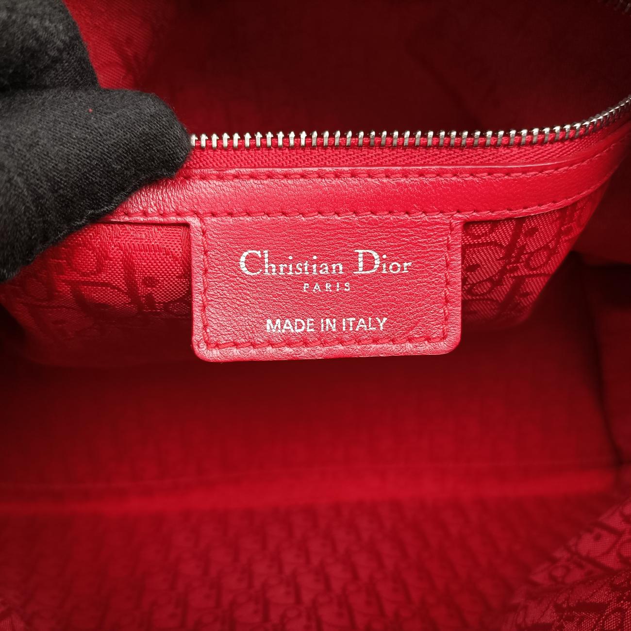 Lady Dior Red lambskin 08-MA-0191レディディオール レッド ラムスキン 08-MA-0191