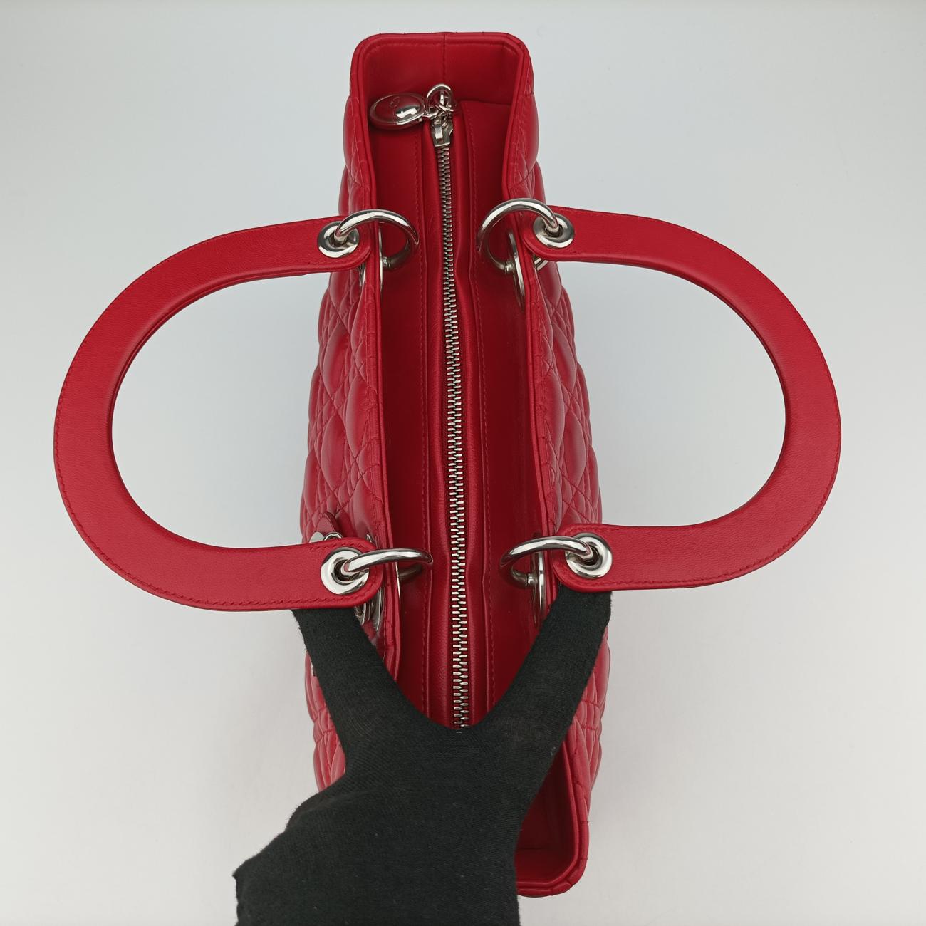 Lady Dior Red lambskin 08-MA-0191レディディオール レッド ラムスキン 08-MA-0191