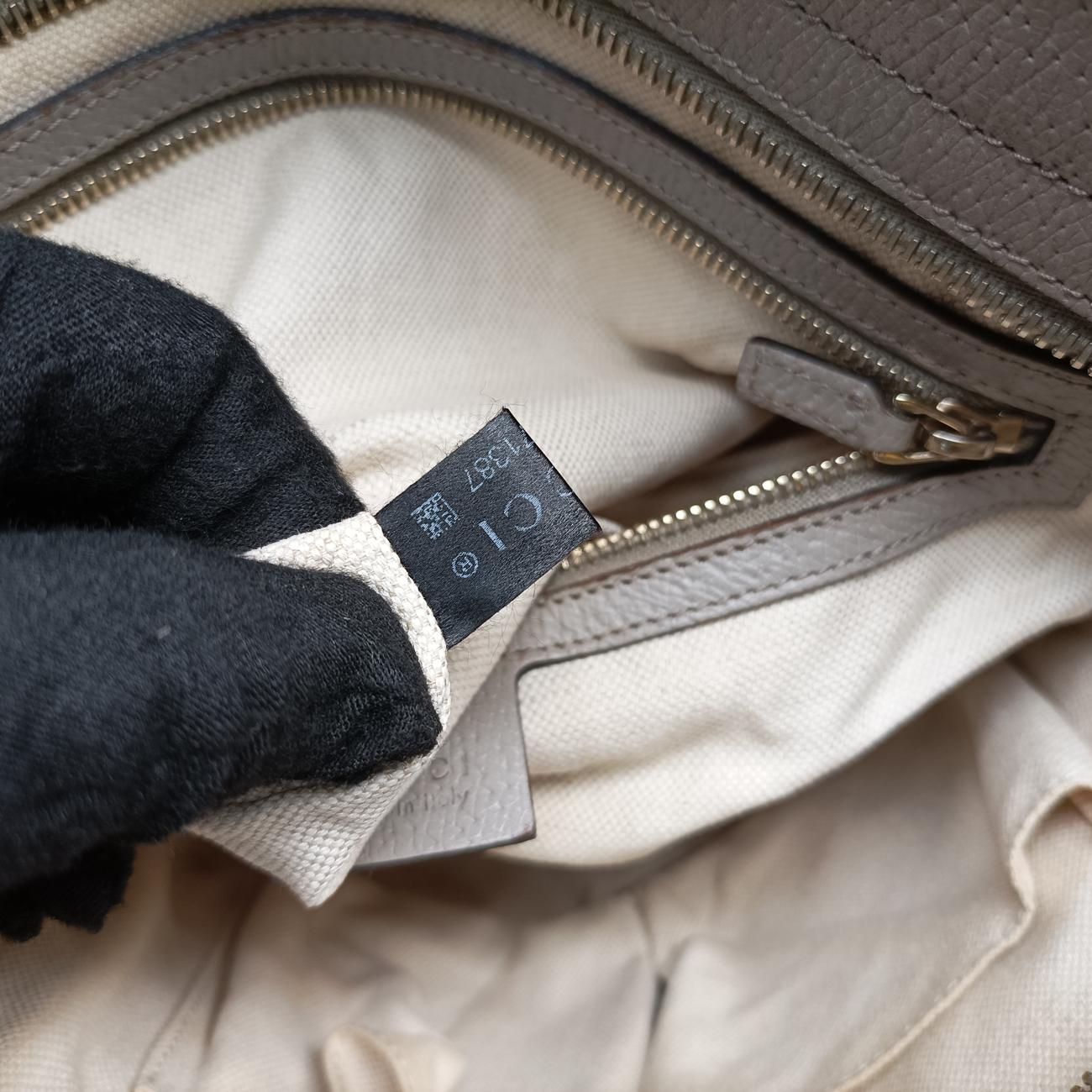 Bree beigexGray Fabric x leather 353119 A017671387ブリー ベージュ x グレー ファブリック×レザー 353119 A017671387