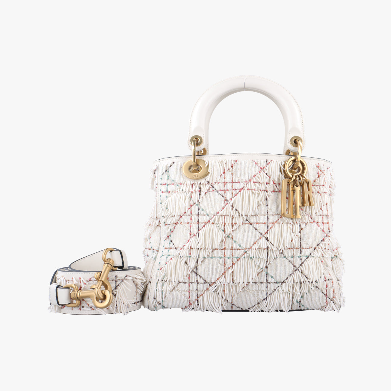 Lady Dior White Leather 02-MA-0197レディディオール ホワイト レザー 02-MA-0197