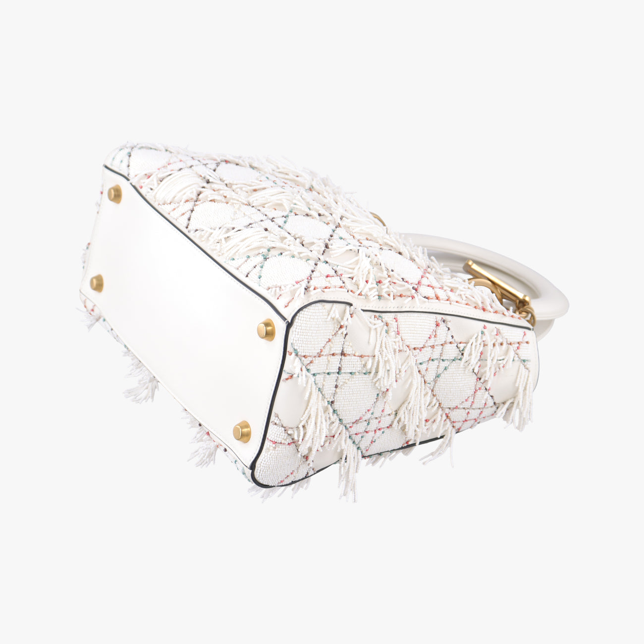 Lady Dior White Leather 02-MA-0197レディディオール ホワイト レザー 02-MA-0197