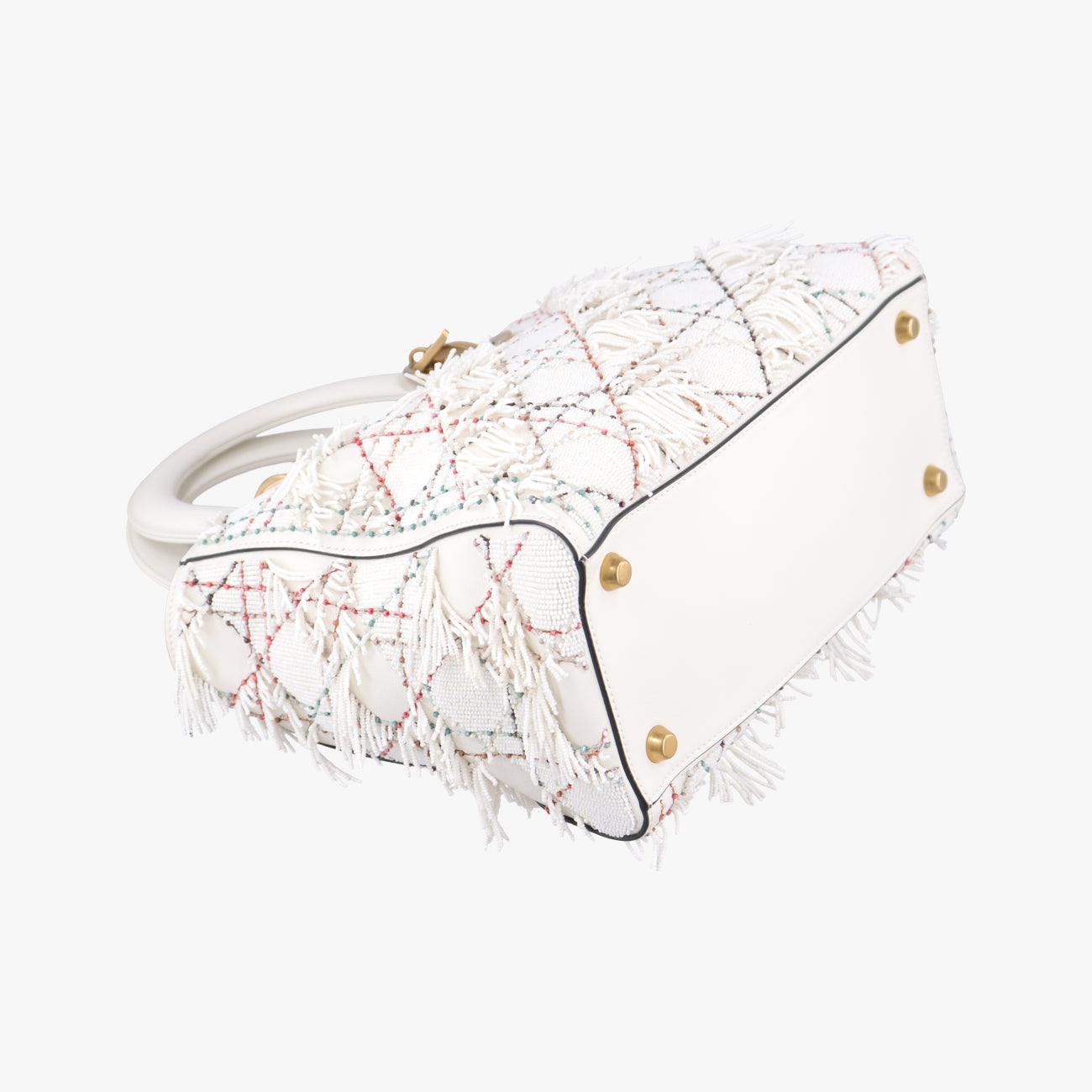 Lady Dior White Leather 02-MA-0197レディディオール ホワイト レザー 02-MA-0197