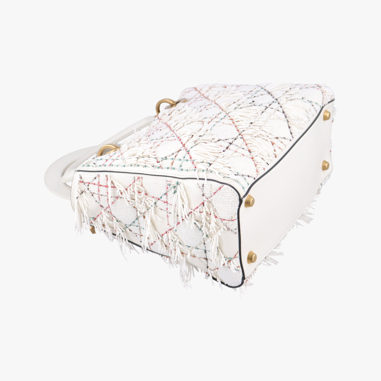 Lady Dior White Leather 02-MA-0197レディディオール ホワイト レザー 02-MA-0197