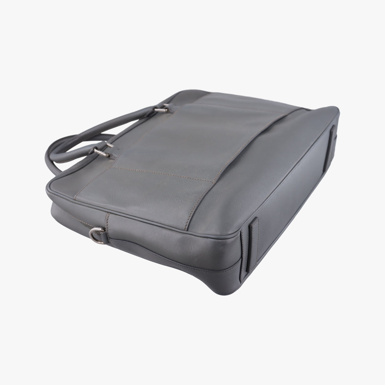Business Briefcase Grey SAFFIANO Leather 2VE011 7 Dビジネス ブリーフケース グレー サフィアーノレザー 2VE011 7 D