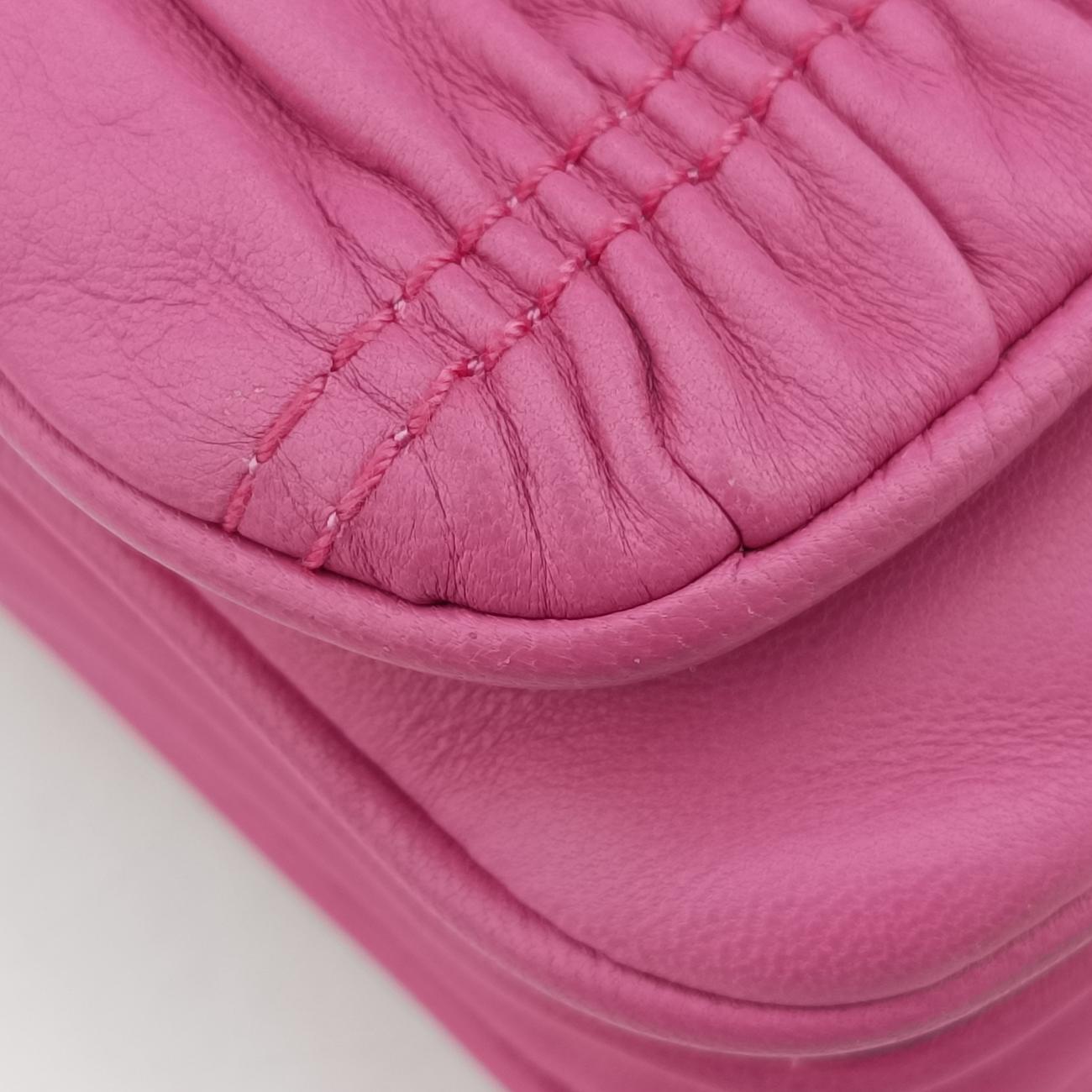 Nappa Gaufre Nero HandbagPinkLeather233ナッパ ゴーフル ネロ ハンドバッグピンクレザー233