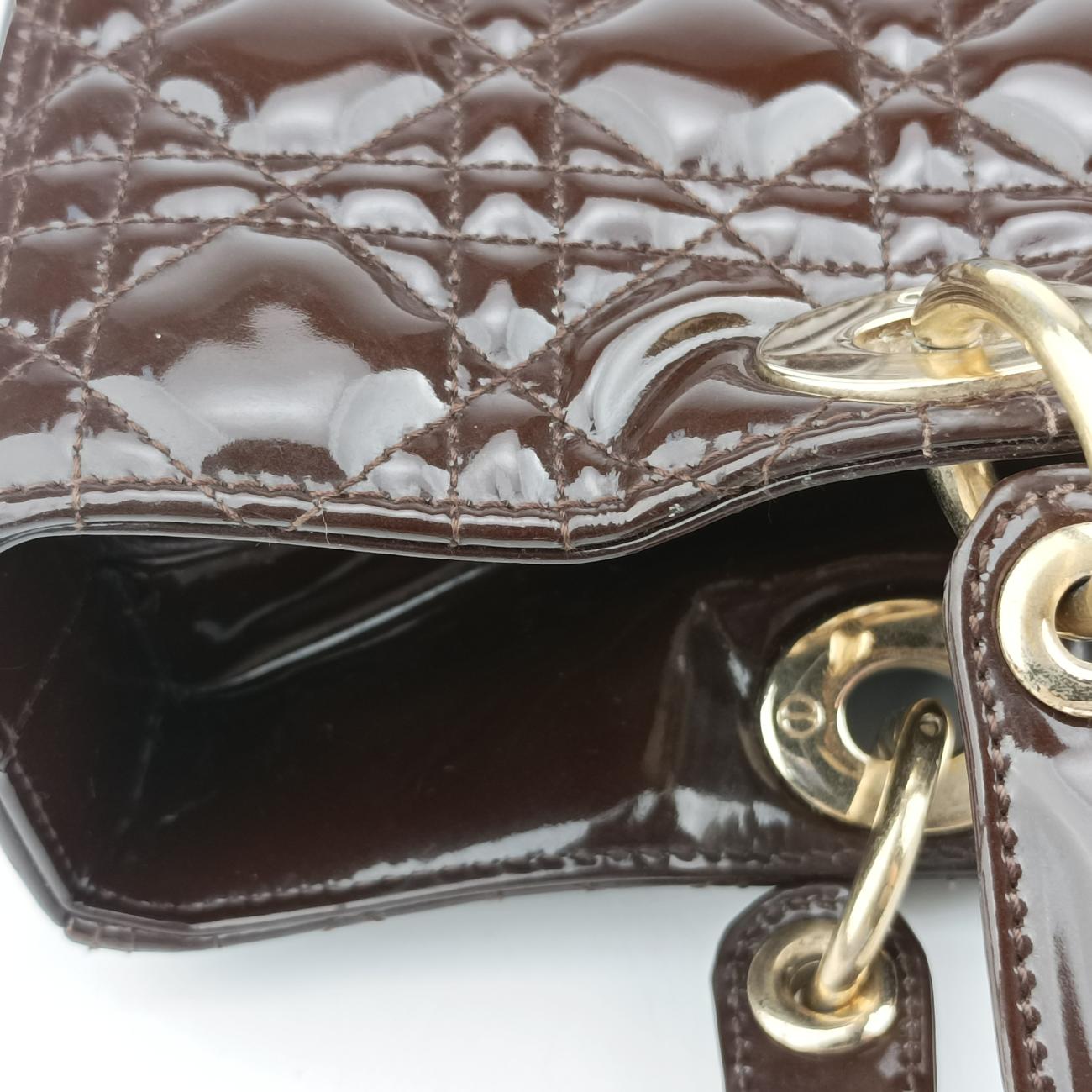 Lady Dior brownish red Patent 08-MA-0150レディディオール ブラウニッシュレッド パテント 08-MA-0150