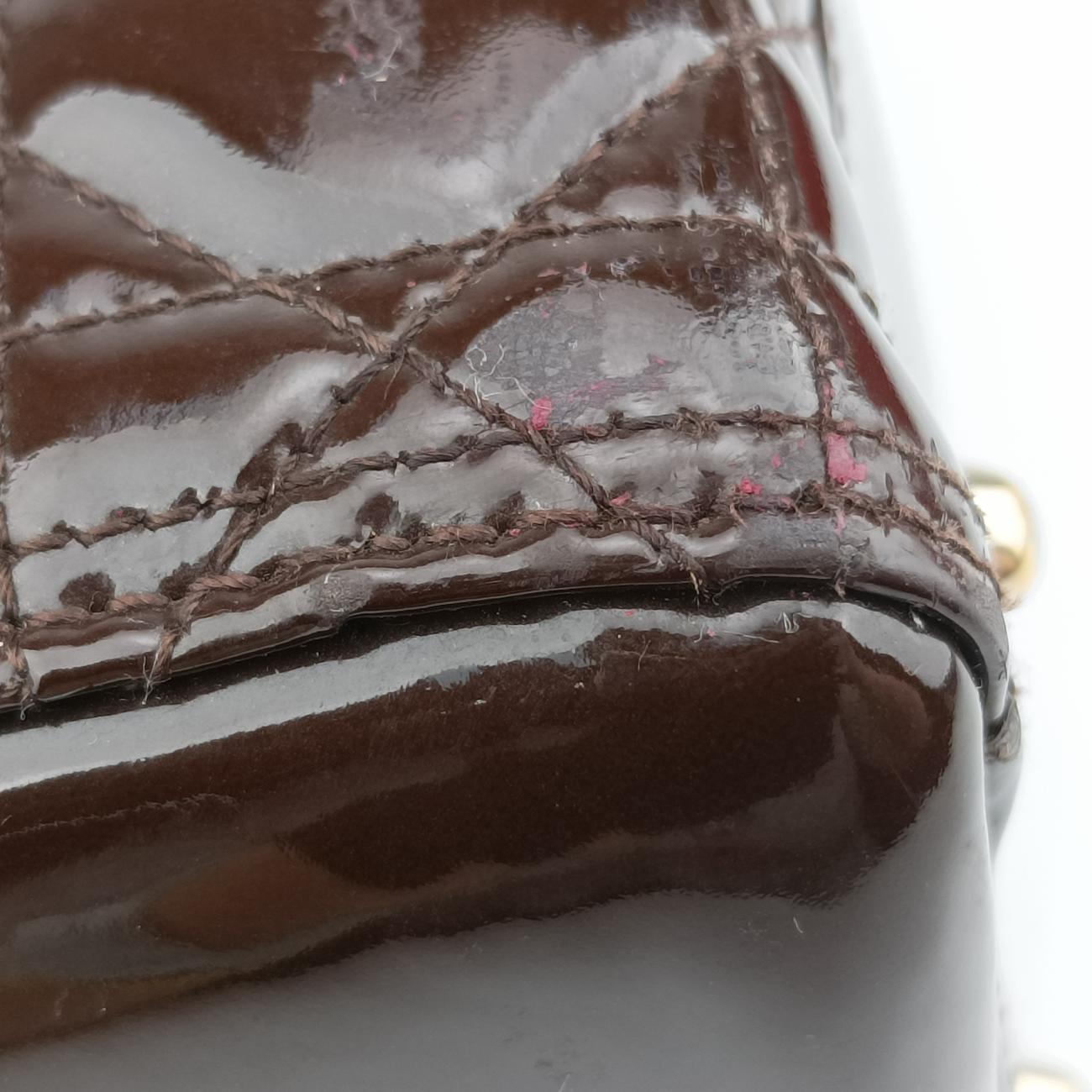 Lady Dior brownish red Patent 08-MA-0150レディディオール ブラウニッシュレッド パテント 08-MA-0150