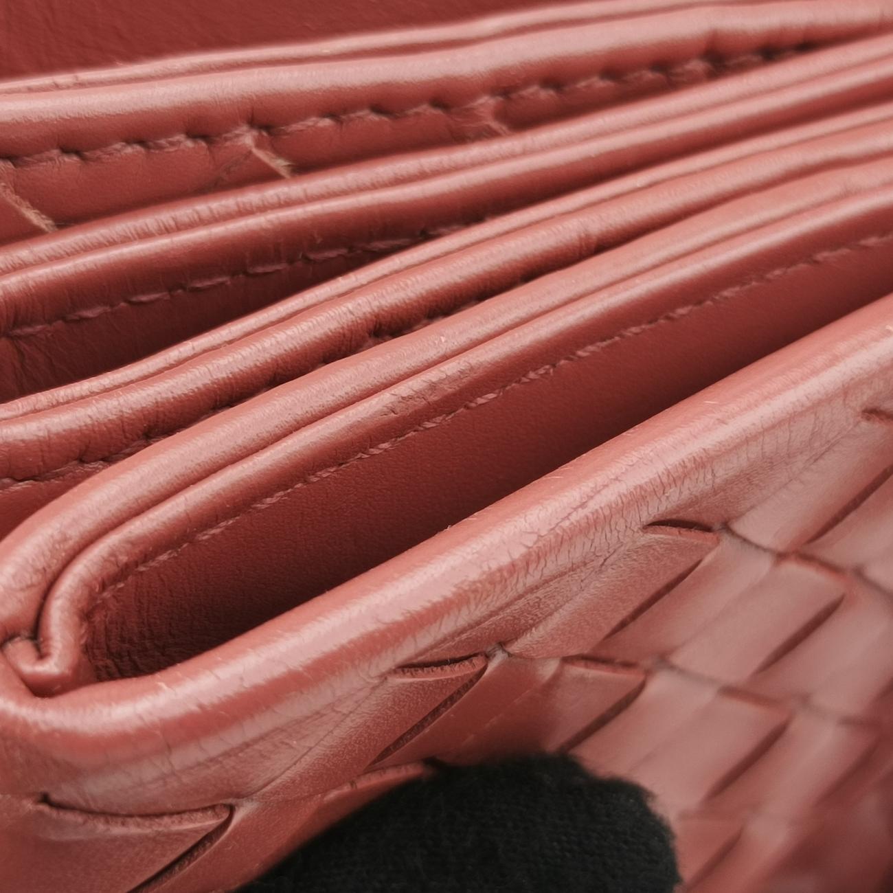 Roma Intrecciato Burgundy lambskin B01570745Eローマ イントレチャート ワインレッド ラムスキン B01570745E