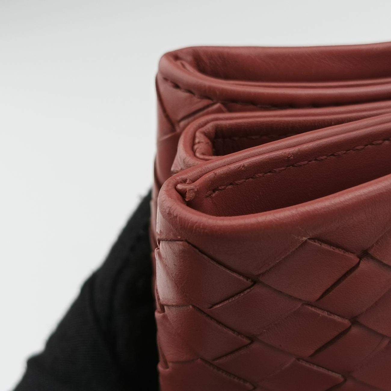 Roma Intrecciato Burgundy lambskin B01570745Eローマ イントレチャート ワインレッド ラムスキン B01570745E