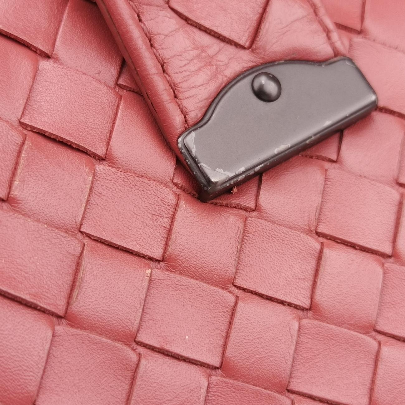 Roma Intrecciato Burgundy lambskin B01570745Eローマ イントレチャート ワインレッド ラムスキン B01570745E