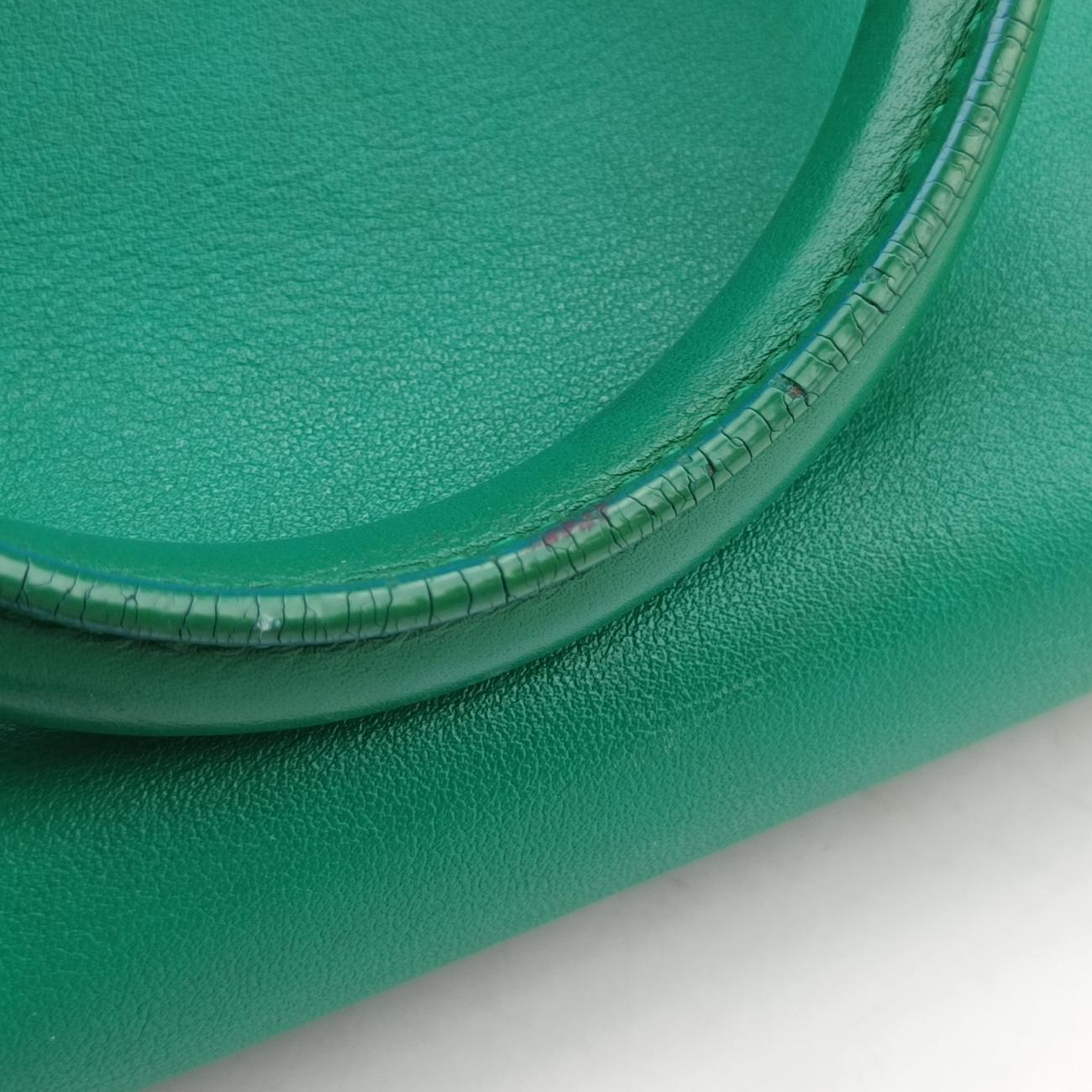 Y Ligne Petit Cabas Green Leather 311210 311210.529258Yライン プチカバス グリーン レザー 311210 311210.529258