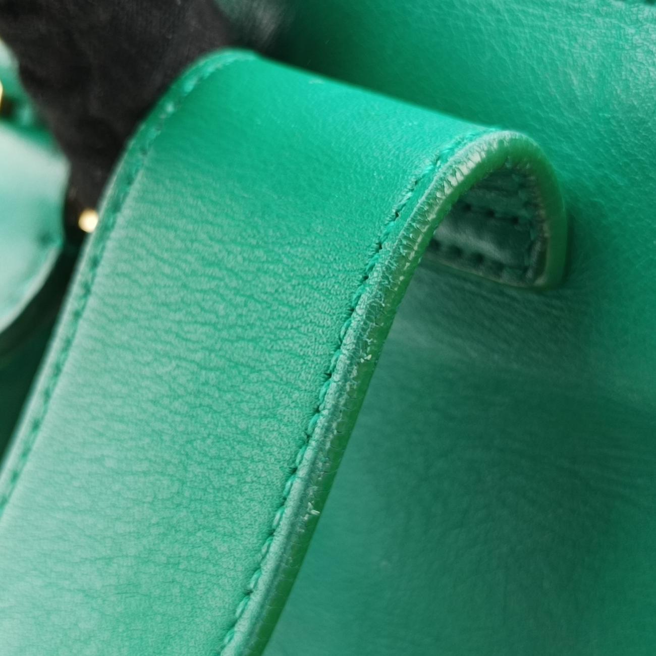 Y Ligne Petit Cabas Green Leather 311210 311210.529258Yライン プチカバス グリーン レザー 311210 311210.529258