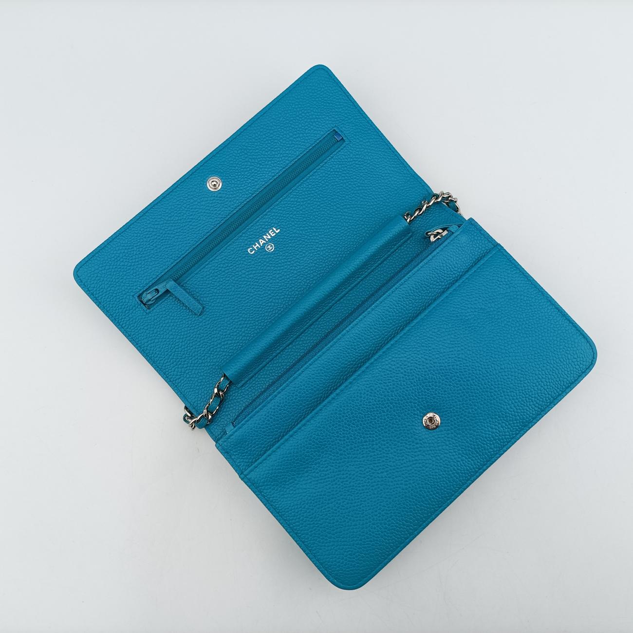 Caviar Wallet Chain Blue Leather A68872 17898763キャビア ウォレット チェーン ブルー レザー A68872 17898763