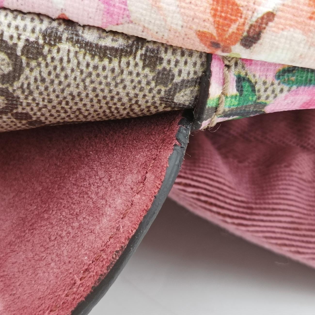 GG BloomsBeige×MulticolourPVC coated canvas410544A018900350GGブルームスベージュ×マルチカラーPVCコーティングキャンバス410544A018900350