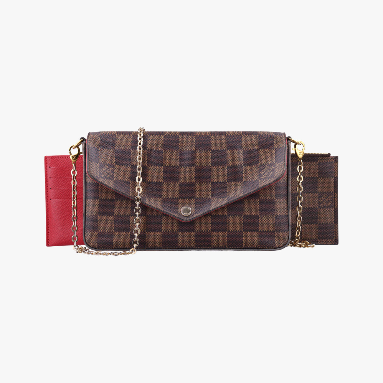 Pochette FéLICIE EBENE Damier Canvas N63032 ICチップポシェットフェリシー エベーヌ ダミエキャンバス N63032 ICチップ
