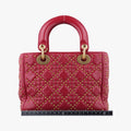 Lady Dior Red lambskin 28-MA-0137レディディオール レッド ラムスキン 28-MA-0137