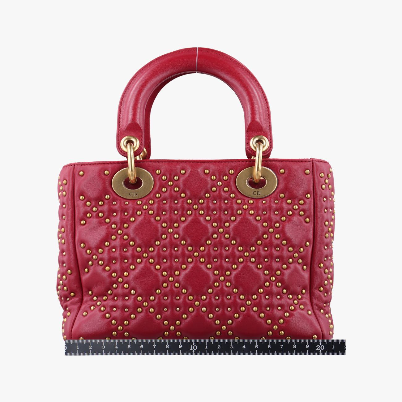 Lady Dior Red lambskin 28-MA-0137レディディオール レッド ラムスキン 28-MA-0137