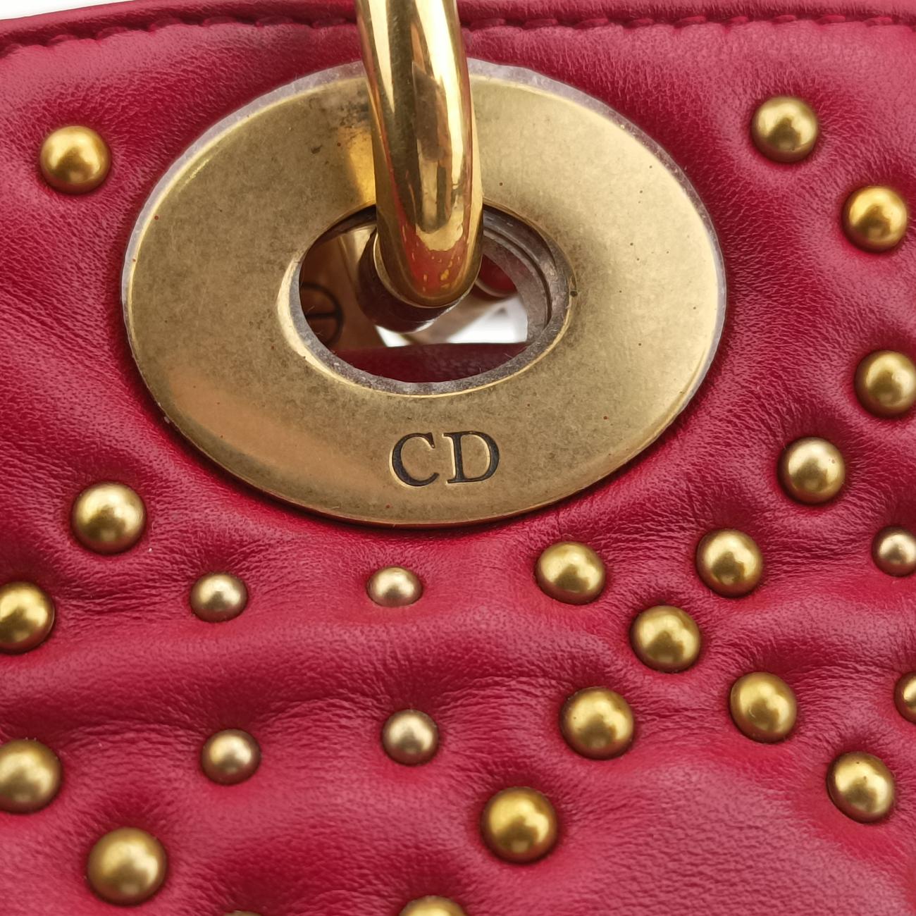 Lady Dior Red lambskin 28-MA-0137レディディオール レッド ラムスキン 28-MA-0137